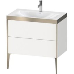 Duravit XViu Table de toilette XV4710OB118P 80x48cm, 2 2000 - out, match3 trou de coulée, champagne mat, Cadres P, blanc mat