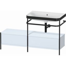 Combinaison lavabo pour meuble Duravit Happy D.2 Plus HP4757N9797 140x49cm, avec console en métal, sans trou pour robinetterie, finition satinée bleu clair