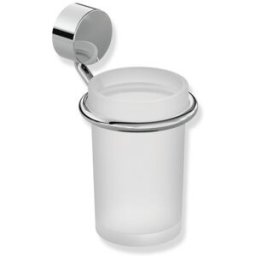 Hewi System 815 mug 815.04.11045 83x154x104mm, verre cristal dépoli, avec Halter , chromé