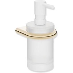 Distributeur de savon/désinfectant Hewi Série 480 480.06.00270CK avec support, revêtement PVD, laiton brillant