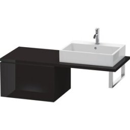 Duravit L-Cube meuble bas LC583304040 62 x 54,7 cm, noir brillant, pour console, 2000 coulissant