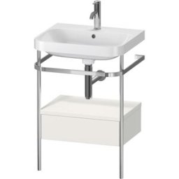 Combinaison lavabo pour meuble Duravit Happy D.2 Plus HP4840O3939 57,5 x 49 cm, 1 trou pour robinetterie, nordic blanc , avec console en métal