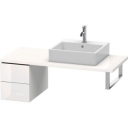 Duravit L-Cube meuble bas LC583508585 32 x 54,7 cm, blanc brillant, pour console, 2 tiroirs
