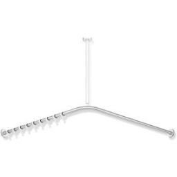 Hewi System 900 rideaux match0 900.34.102XA 987 x 987 mm, 20 anneaux de rideau, Inox sol mat