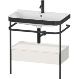 Combinaison lavabo pour meuble Duravit Happy D.2 Plus HP4742O3939 77,5 x 49 cm, 1 trou pour robinetterie, nordic blanc , avec console en métal