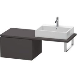 Duravit L-Cube meuble bas LC583308080 62 x 54,7 cm, graphite super mat, pour console, 2000 coulissant