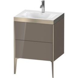 Duravit XViu Table de toilette XV4709OB189P 60x48cm, 2 2000 - out, Match2 trou de coulée, champagne mat, Cadres P, flanelle gris brillant