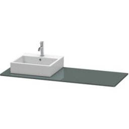 Duravit console XSquare XS060GL3838 140x55cm, avec découpe 2000 , gauche, Dolomiti Grey brillant