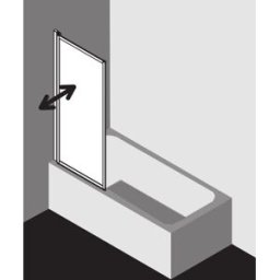 Kermi Vario 2000 mur pliant 2000 -feuille V2FW1060142PK 65, 2000 -66,7x140cm, blanc , TSG clear KermiClean