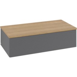 Villeroy und Boch Meuble sous-vasque Villeroy et Boch Antao L40101GK 100x26,8x50cm, plan vasque couleur chêne miel, laqué mat anthracite