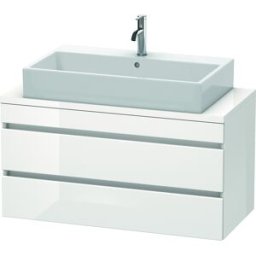 Duravit DuraStyle vasque DS530901843 100 x 47,8 cm, blanc mat / basalte mat, pour console, 2 tiroirs
