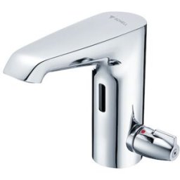 Mitigeur lavabo infrarouge Schell XERIS E2-T 002470699 eau mitigée haute pression, fonctionnement sur secteur, chromé, avec bloc d'alimentation enfichable
