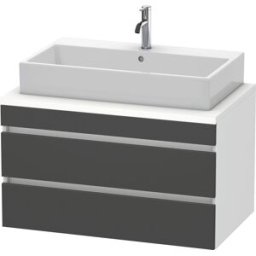 Duravit DuraStyle vasque DS531804918 90 x 54,8 cm, graphite mat / blanc mat, pour console, 2 tiroirs