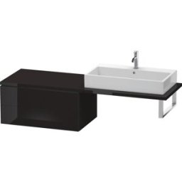 Duravit L-Cube meuble bas LC583904040 82 x 54,7 cm, noir brillant, pour console, 2 tiroirs