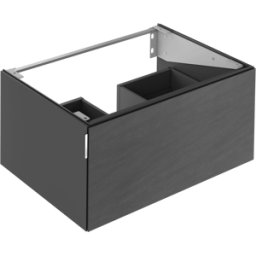 Meuble sous-vasque Keuco Edition 11 Art 32511820801 80x35x49cm, 1 tiroir en façade, éclairage intérieur, finition satinée, céramique, fumée, basalte