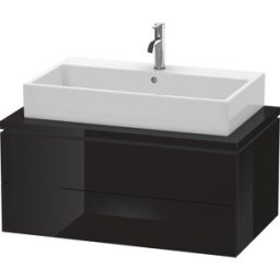 L-Cube Duravit vasque LC581804040 92 x 54,7 cm, noir brillant, pour console, 2 tiroirs