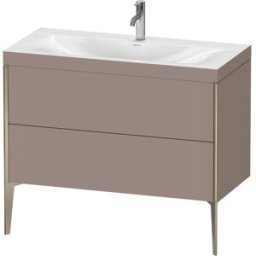 Duravit XViu Table de toilette XV4711OB143C 100x48cm, 2 2000 - out, Match2 trou de coulée, champagne mat, Cadres C, le basalte mat