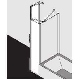 Kermi Pega cabine de douche pentagonale PEF4509018VYK 90x90x185cm, verre de sécurité trempé argent brillant SR Opaco Clean
