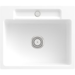 Villeroy und Boch Villeroy et Boch Évier de Siluet avec garniture de vidage et commande manuelle, Stone White