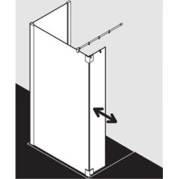 Kermi Pasa XP panneau latéral avec aile mobile PXT1L100181PK 100x185cm, argent mat brillant, verre de sécurité trempé clair, gauche, sur receveur de douche
