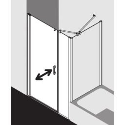 Kermi Pega porte battante 2000 -swing avec panneau fixe PE1OL10320VNK 103x200cm, verre de sécurité trempé argenté brillant SR Arena C, gauche, sur la zone de douche