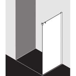 Kermi Nica 2000 latéral match1 -tlg. NITWR08020VPK 80x200cm, argent brillant, verre de sécurité trempé transparent, à droite, sur receveur de douche