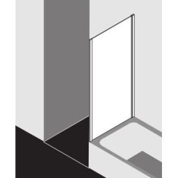 Kermi Liga - porte pliante Liga dans niche LI2T4140201AK 140x200cm, argent mat brillant, verre de sécurité trempé, sur receveur de douche