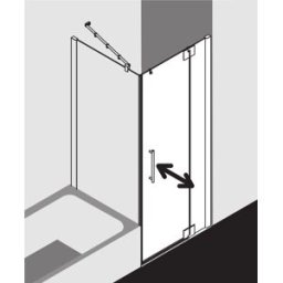 Kermi Pasa XP porte battante 2000 -fl.m champ fixe pour paroi latérale PX1WR120181PK 120x185cm, argent mat brillant, verre de sécurité trempé clair, à droite, sur receveur de douche