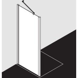 Kermi Liga panneau latéral LITWD09320VAK 93x200cm, argent brillant, verre de sécurité trempé, sur la zone de douche