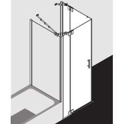 Kermi Filia XP porte d'angle demi-entrée FXEPL09318VPK 93x185cm, argent brillant, verre de sécurité trempé clair, gauche, sur la zone de douche