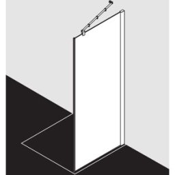 Kermi Pasa XP paroi latérale PXTWD075181PK 75x185cm, brillant argent mat, verre de sécurité trempé clair, sur receveur de douche