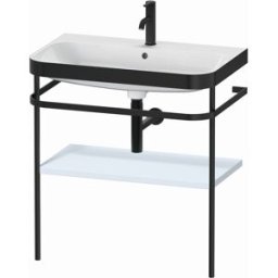 Combinaison lavabo pour meuble Duravit Happy D.2 Plus HP4737O9797 77,5 x 49 cm, 1 trou pour robinetterie, finition bleu clair satiné, avec console en métal