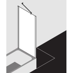 Kermi Liga paroi latérale raccourcie LITVD07516VPK 75x160cm, argent brillant, verre de sécurité trempé clair, sur baignoire