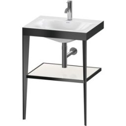 Duravit XViu vasque combinaison XV4714OB285 60 x48 cm, trou pour robinet 2000 blanc brillant, avec console en métal, noir mat