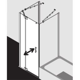 Kermi Filia XP porte battante avec panneau fixe pour paroi latérale FX1WL10320VPK 103x200cm, argent brillant, verre de sécurité trempé transparent, gauche, sur la zone de douche