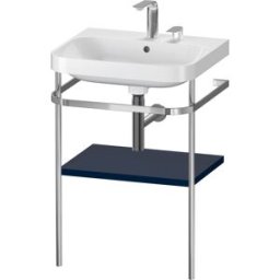 Combinaison lavabo pour meuble Duravit Happy D.2 Plus HP4835E9898 57,5 x 49 cm, 2 trous pour robinetterie, finition satinée bleu nuit, avec console en métal