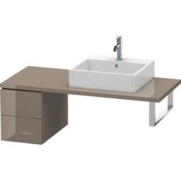 Duravit L-Cube meuble bas LC583508989 32 x 54,7 cm, gris flanelle brillant, pour console, 2 tiroirs