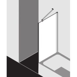 Kermi Pega paroi latérale raccourcie à côté de la baignoire PETVO07516VUK 75x160cm, verre de sécurité trempé argent brillant SR Opaco, sur receveur de douche