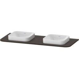 Duravit Happy D.2 lavabo console HP032KB6969 130 x 55 cm, avec deux découpes, noyer satiné