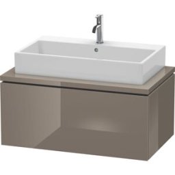 L-Cube Duravit vasque LC581308989 92 x 54,7 cm, gris flanelle brillant, pour console, 1 coulissant