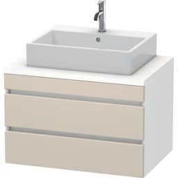 Duravit DuraStyle vasque DS531709118 80 x 54,8 cm, taupe / blanc mat, pour console, 2 tiroirs