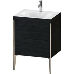 Duravit XViu Table de toilette XV4709OB116C 60x48cm, 2 2000 - out, match3 trou de coulée, champagne mat, Cadres C, Eiche schwarz