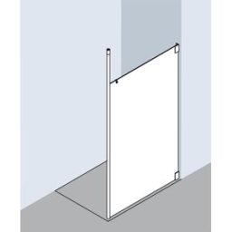 Kermi XSWD213020VPK 130x200cm, argent brillant, verre de sécurité trempé clair, gauche, avec support de plafond