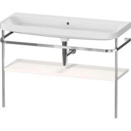 Duravit Happy D.2 Plus combinaison lavabo pour meuble HP4839N22220000 117,5x49cm, avec console en métal, sans trou pour robinet, blanc brillant