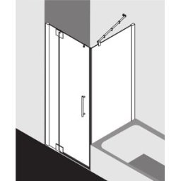 Kermi Pasa XP porte battante 2000 -fl.Champ fixe pour paroi latérale PX1WL075201PK 75x200cm, argent mat brillant, verre de sécurité trempé clair, gauche, sur receveur de douche