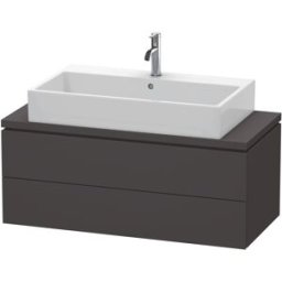 L-Cube Duravit vasque LC580908080 102 x 47,7 cm, graphite super mat, pour console, 2 tiroirs