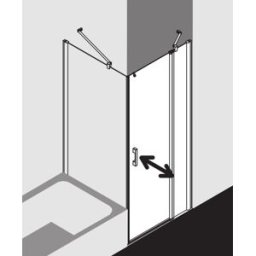 Kermi Pega porte battante 2000 -swing avec panneau fixe PE1NR10318VZK 103x185cm, verre de sécurité trempé argent brillant SR Arena C Clean, à droite, sur la zone de douche