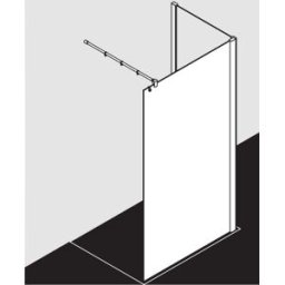 Kermi Pasa XP paroi latérale PXTWF090201AK 90x200cm, brillant argent mat, verre de sécurité trempé, avec stabilisation à 90 degrés