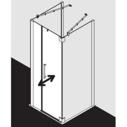 Kermi Pasa XP porte battante 2000 -fl. u champ fixe pour paroi latérale PX1FL10320VPK 103x200cm, argent brillant, verre de sécurité trempé clair, gauche, sur la zone de douche