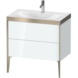 Duravit XViu Table de toilette XV4710OB185P 80x48cm, 2 2000 - out, match3 trou de coulée, champagne mat, Cadres P, blanc haute brillance